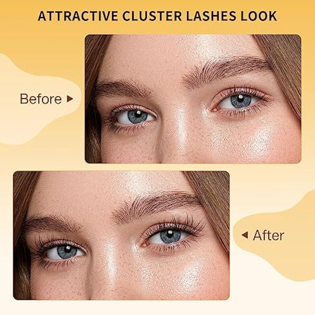 QUEWEL DIY Lash Extensions Kit - 480 Cluster Lashes with Glue & Remover