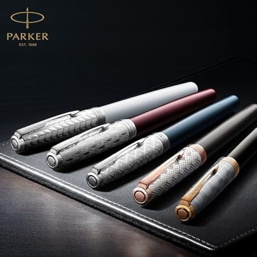 Parker Sonnet Fountain Pen – Blue Satin Finish with Fine 18k Gold Nib