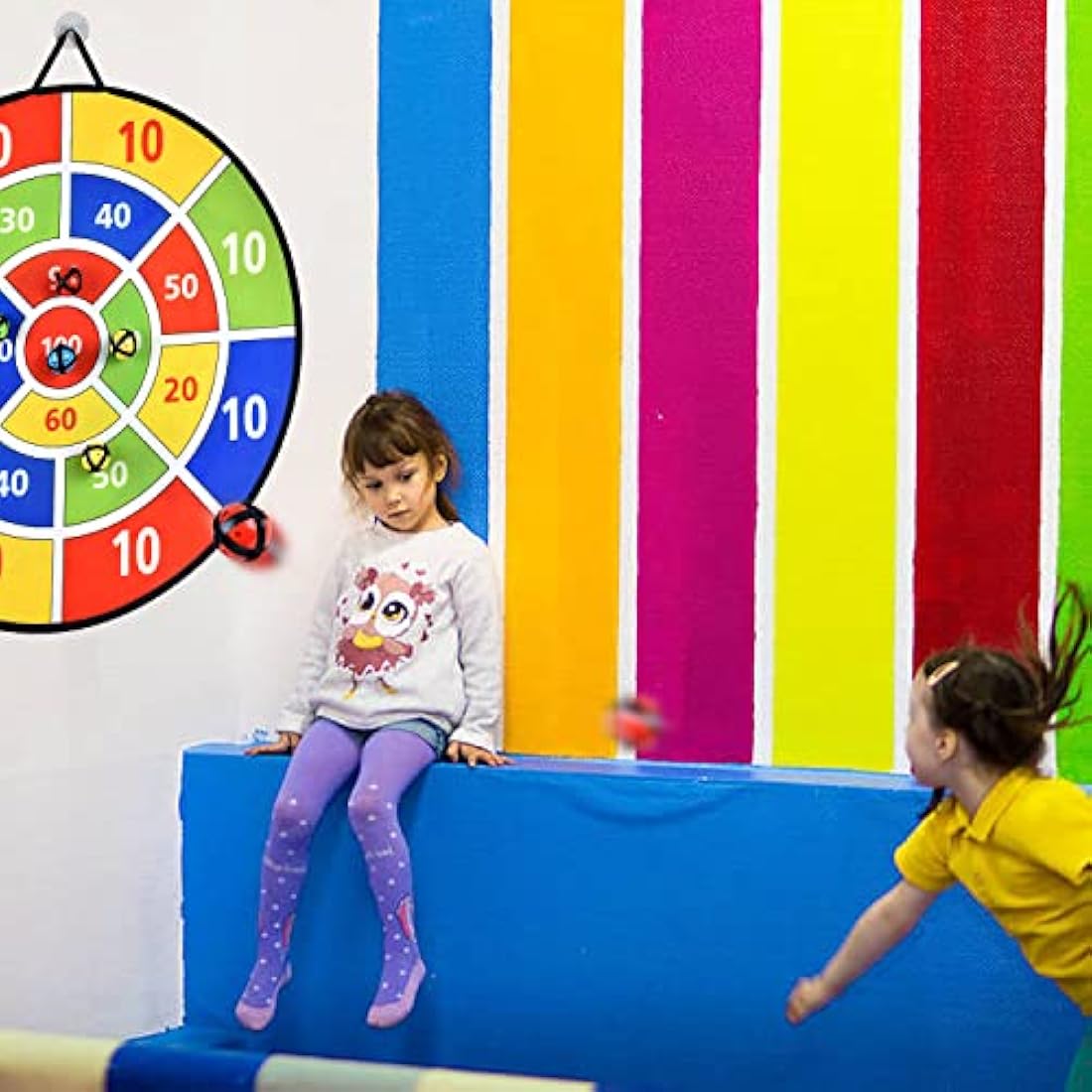 Tuko 26'' Kids Dart Board Game Set with 9 Sticky Balls | Indoor Outdoor Toy