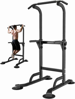 Leiblsufo Power Tower Dip Station – Adjustable Pull Up Bar Home Gym