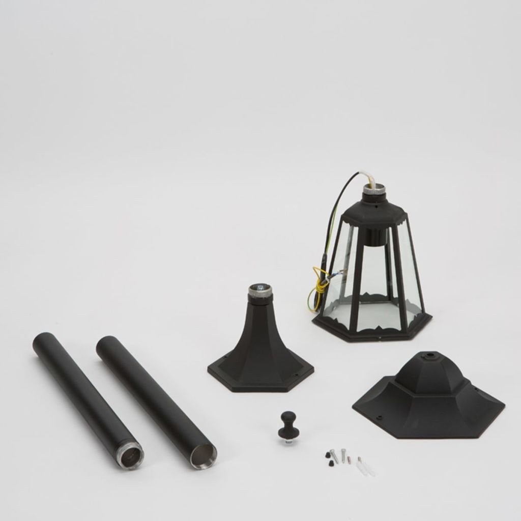 Smartwares Outdoor Garden Post Lantern | 125cm Aluminium & Glass Light