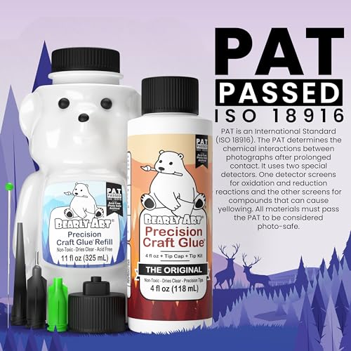 Bearly Art Precision Craft Glue Bundle – 4oz & 11oz Refill Kit