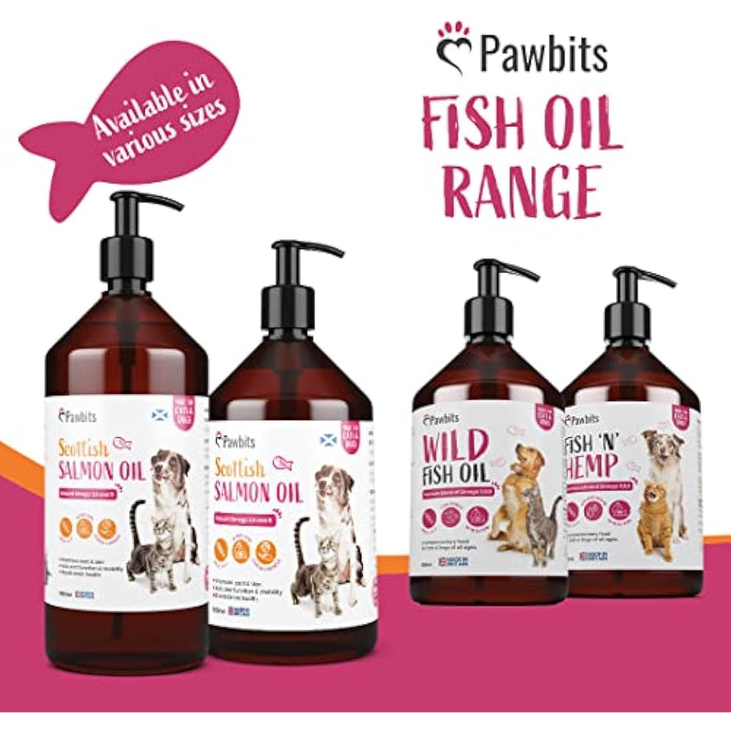 Pawbits Scottish Salmon Oil for Dogs & Cats – 1L Natural Omega 3 6 9