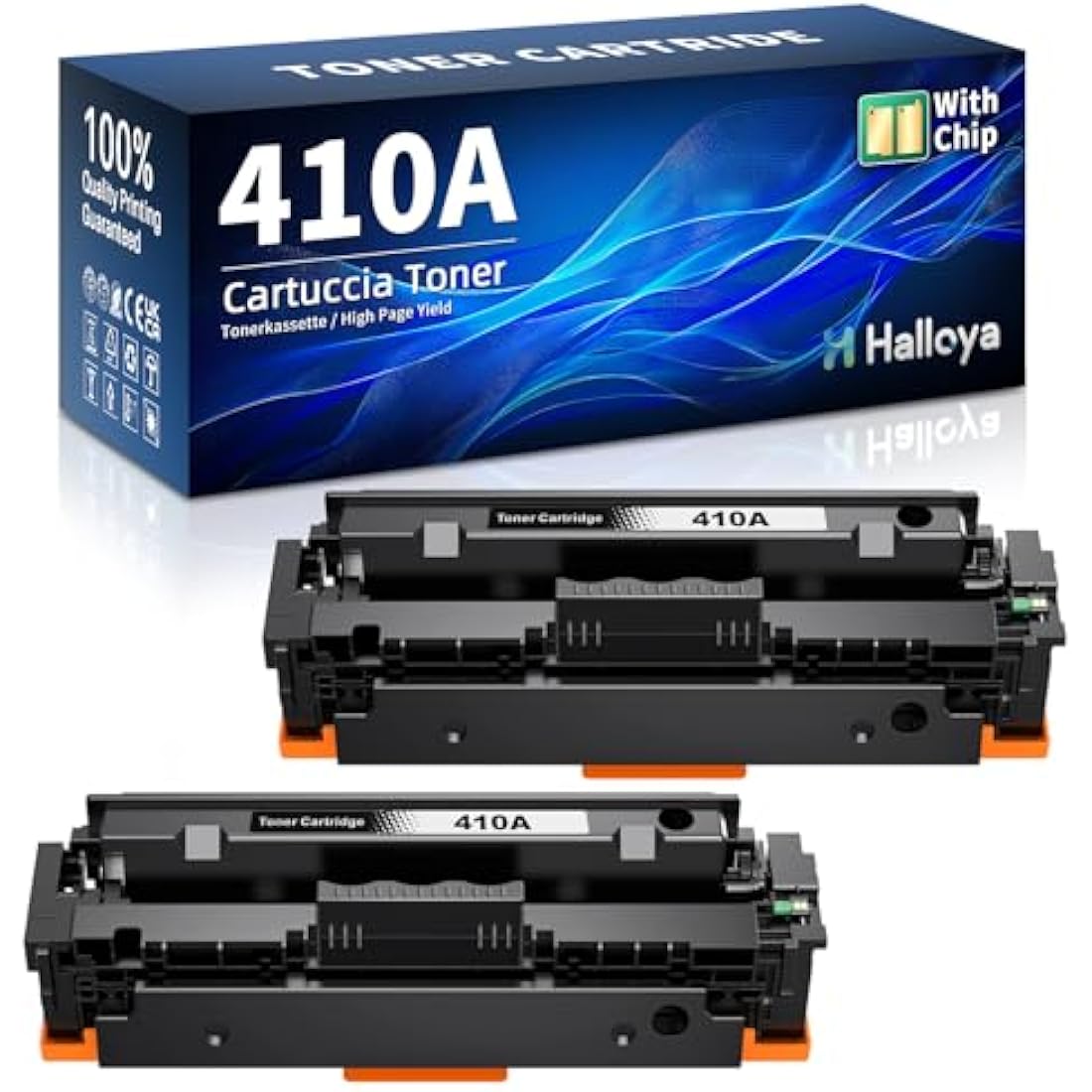 Halloya 410A CF410A Black Toner Cartridge 2-Pack for HP LaserJet Pro