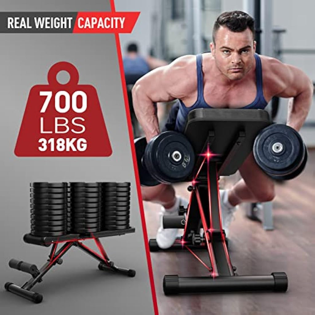 JOROTO MD35 Adjustable Weight Bench – Foldable 700lb Strength Training Bench