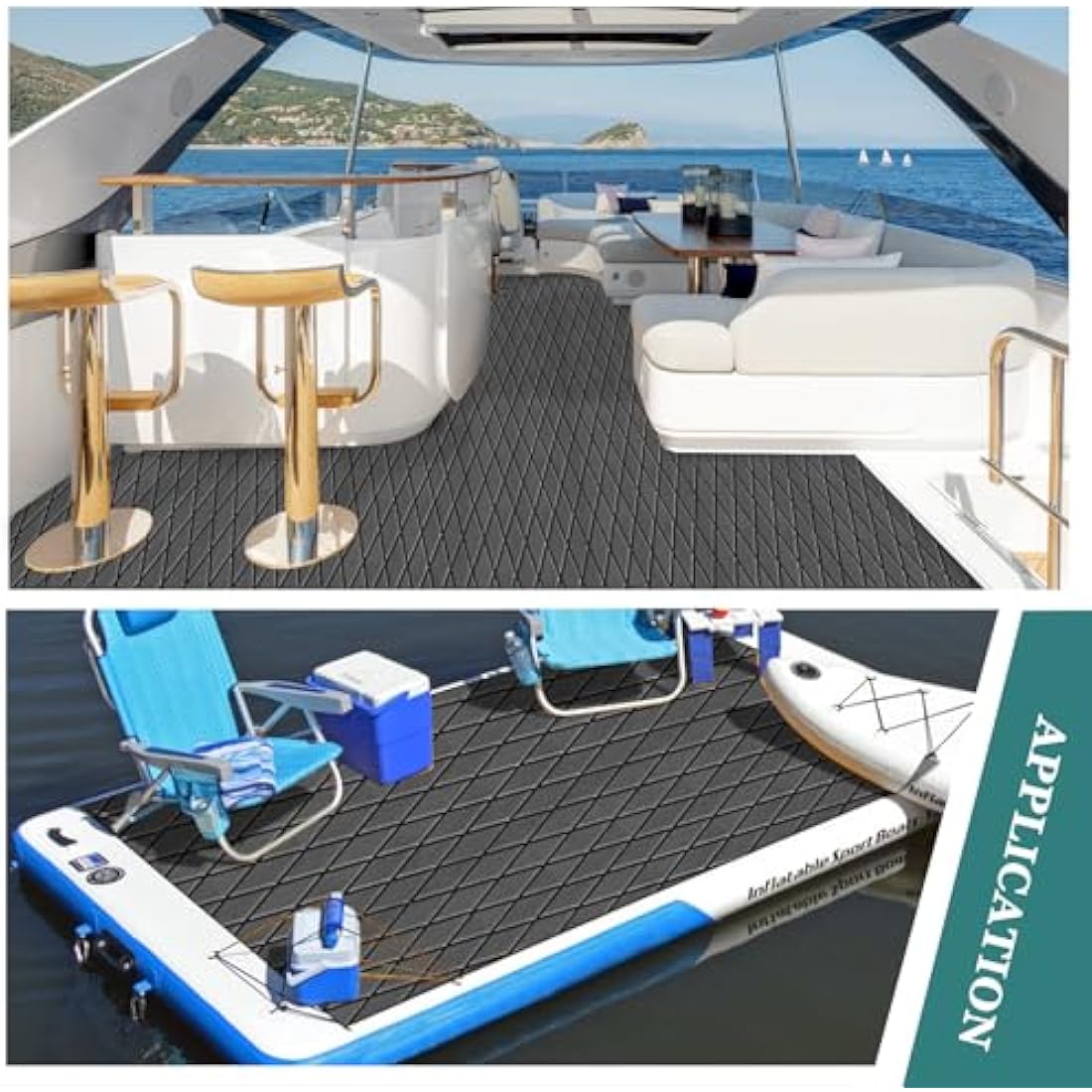 KXKZREN EVA Foam Boat Flooring – 6mm Diamond Non-Slip Marine Decking Sheet