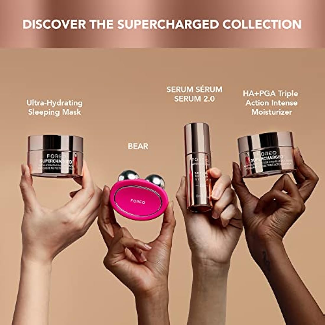 FOREO SUPERCHARGED Triple Action Face Moisturiser - Hyaluronic Acid - 50ml
