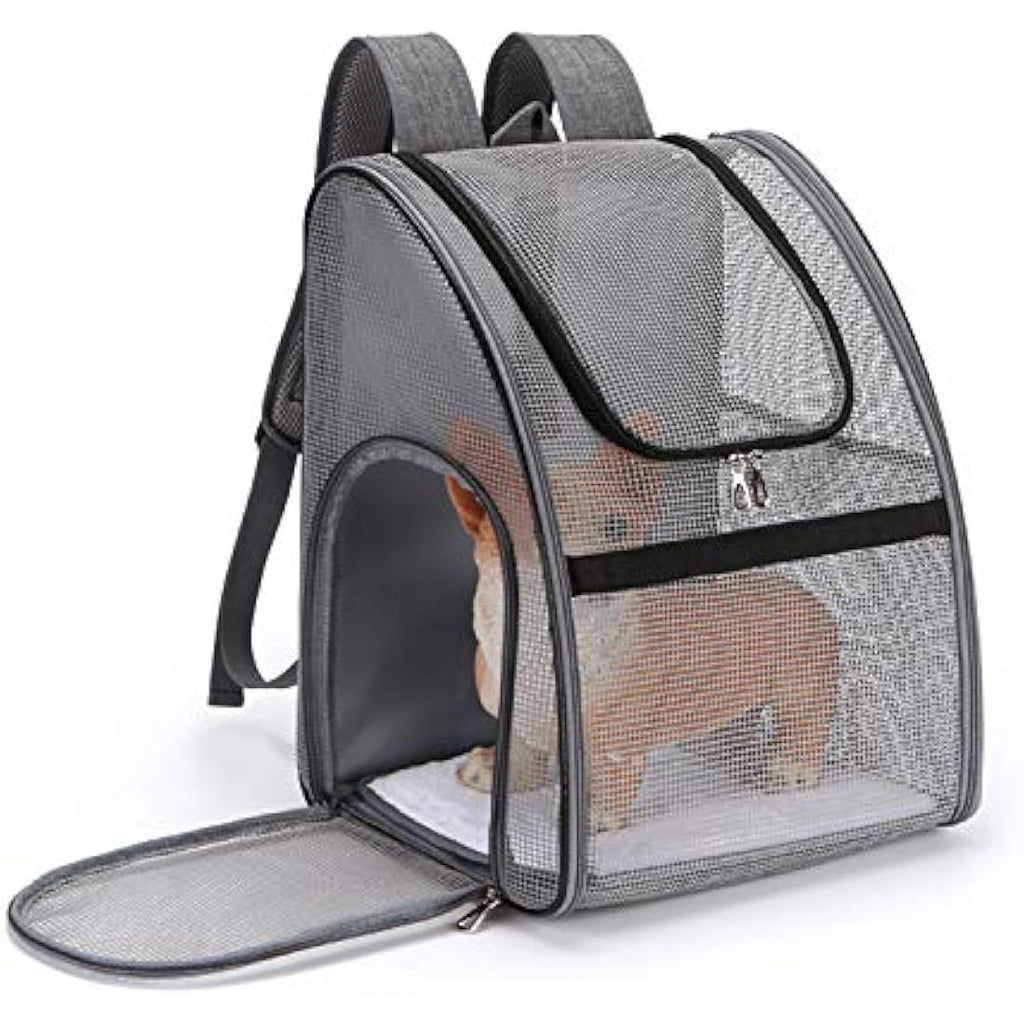 Expandable Cat Carrier Backpack – Breathable Pet Bag, Black