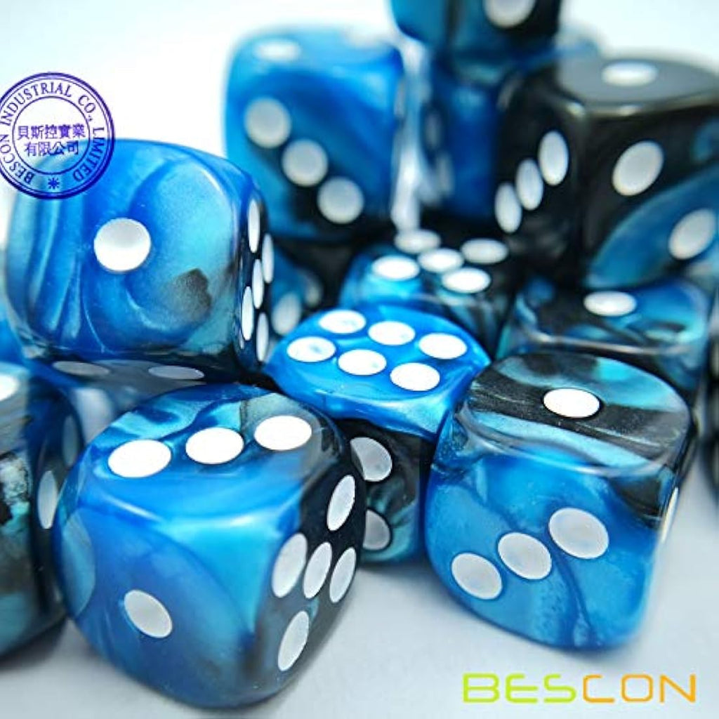 Bescon 12mm D6 Dice Set - 36 Piece Gemini Rock Colors with Case