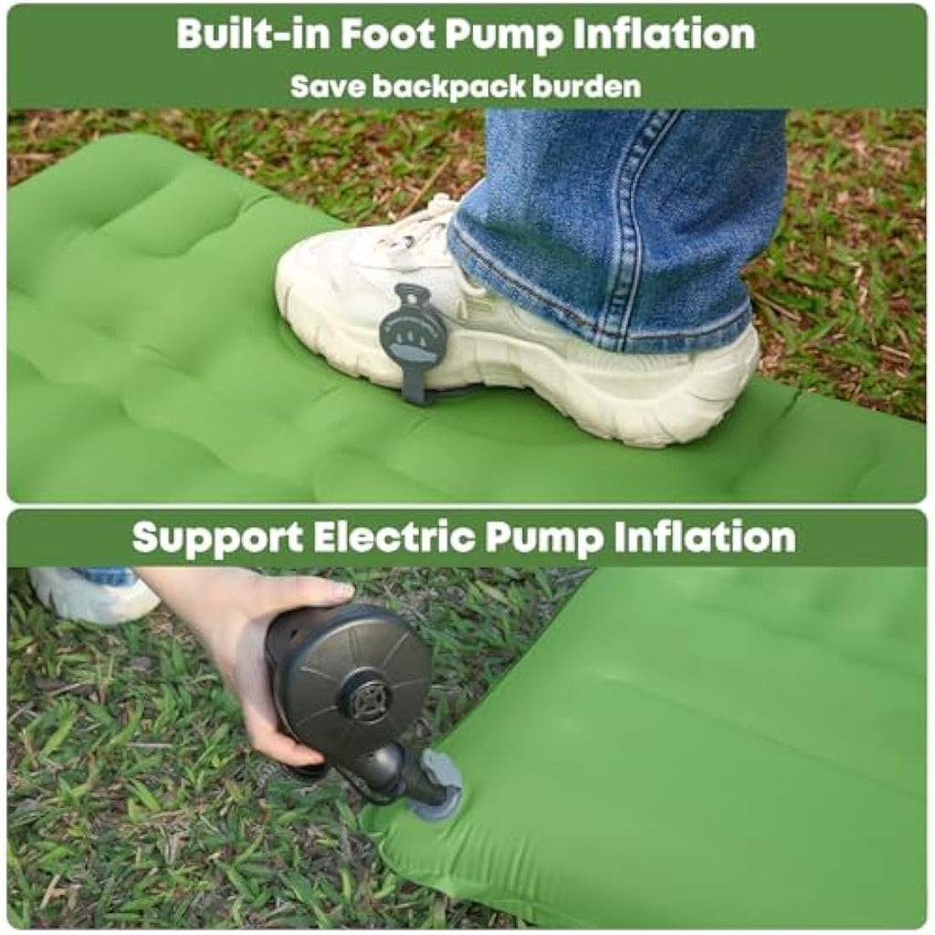 MAMBAKOTR Camping Sleeping Pad – Extra Thick Inflatable Mattress with Pump