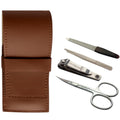 Tenartis Men's 4-Piece Genuine Leather Manicure Set – Made in Italy