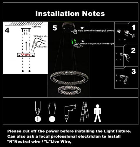 Modern Crystal Chandelier – 4-Ring LED Pendant Light Fixture