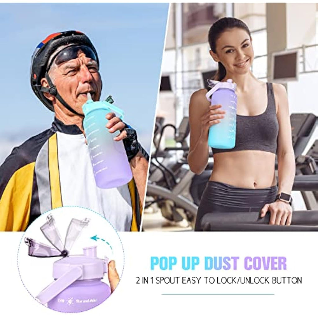Jolof Store 2L Motivational Water Bottle | BPA Free Leakproof Sport Jug