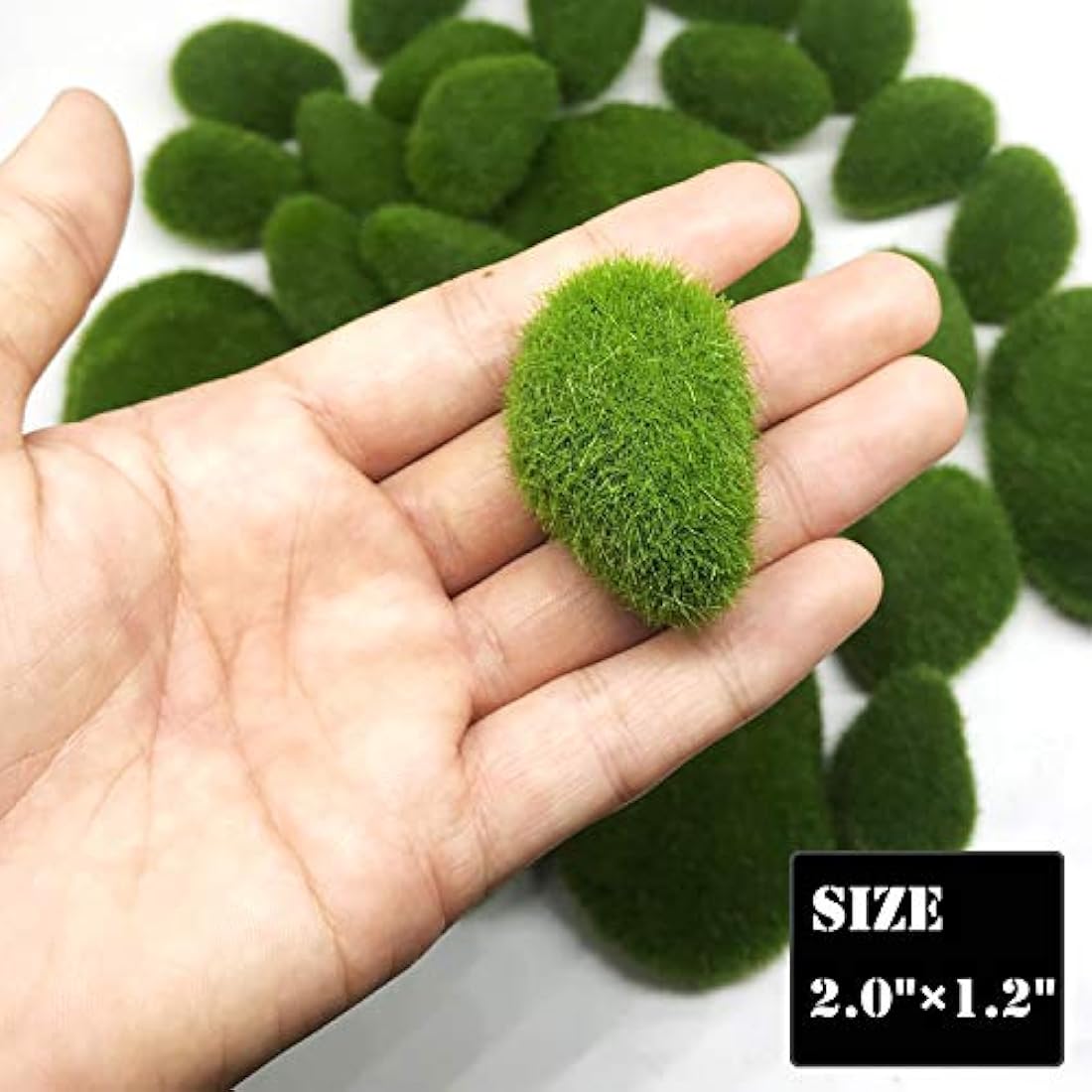 Woohome 30 PCS Artificial Moss Rocks – Green Faux Moss Balls for Decor