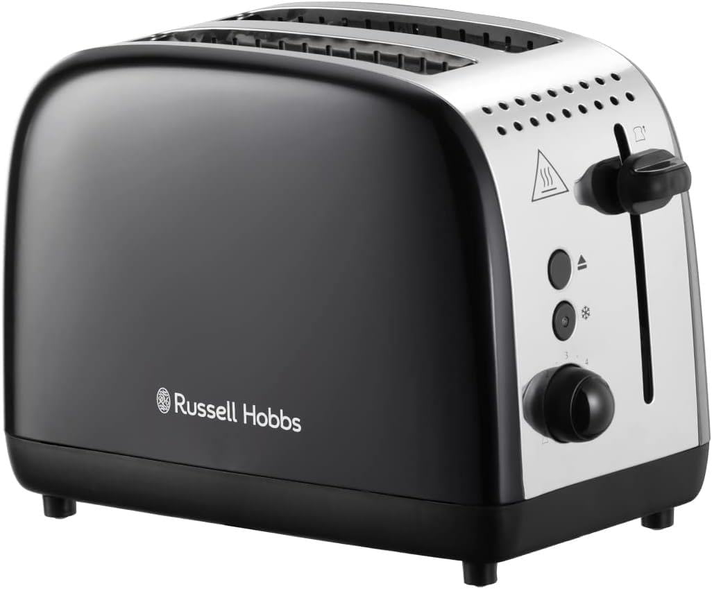Russell Hobbs 2-Slice Toaster | 1670W Black & Stainless Steel