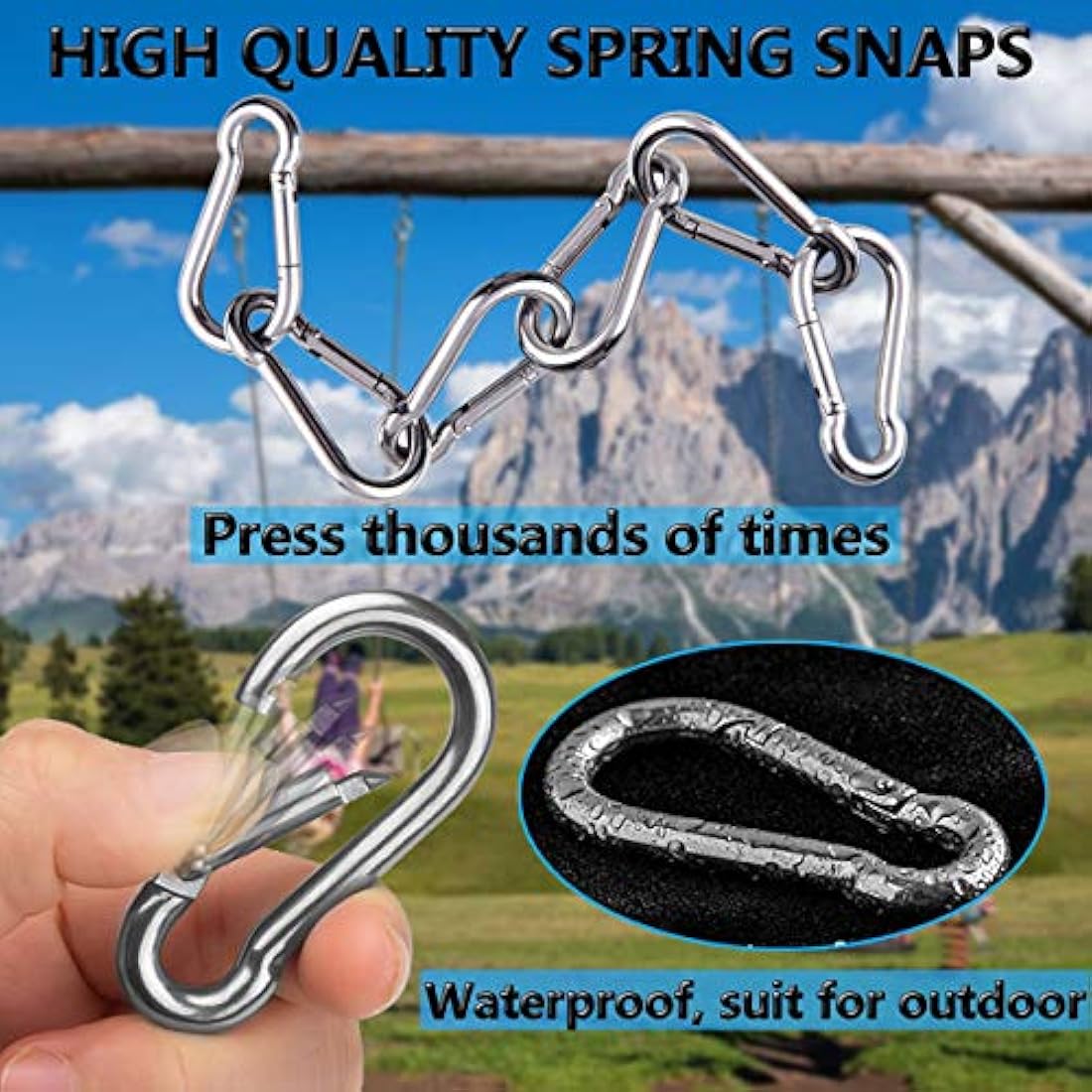 M8 Spring Snap Hooks | 304 Stainless Steel Heavy Duty Clips