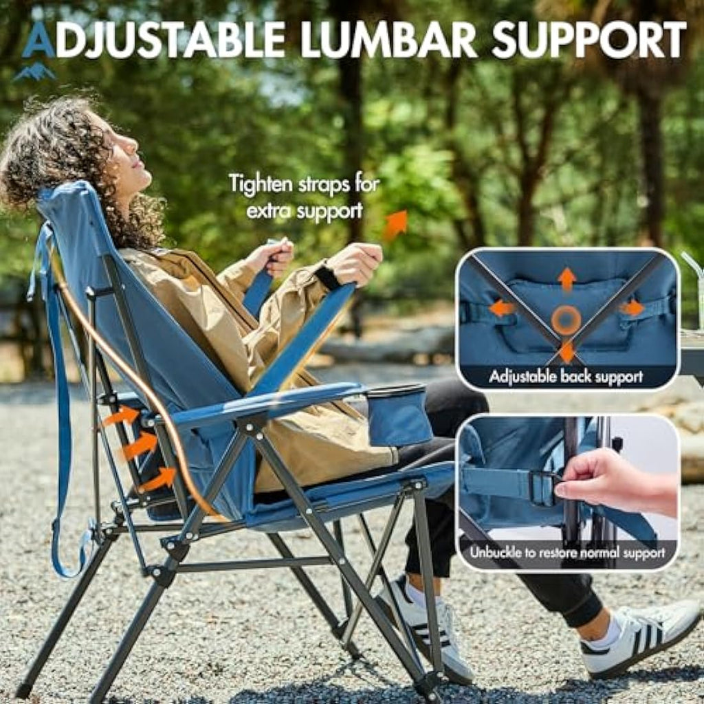 Portal Heavy Duty Folding Camping Chair with Lumbar Support – 180kg