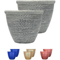 Round Cromarty Plant Pots - Antique Silver 25cm (Pack of 2)