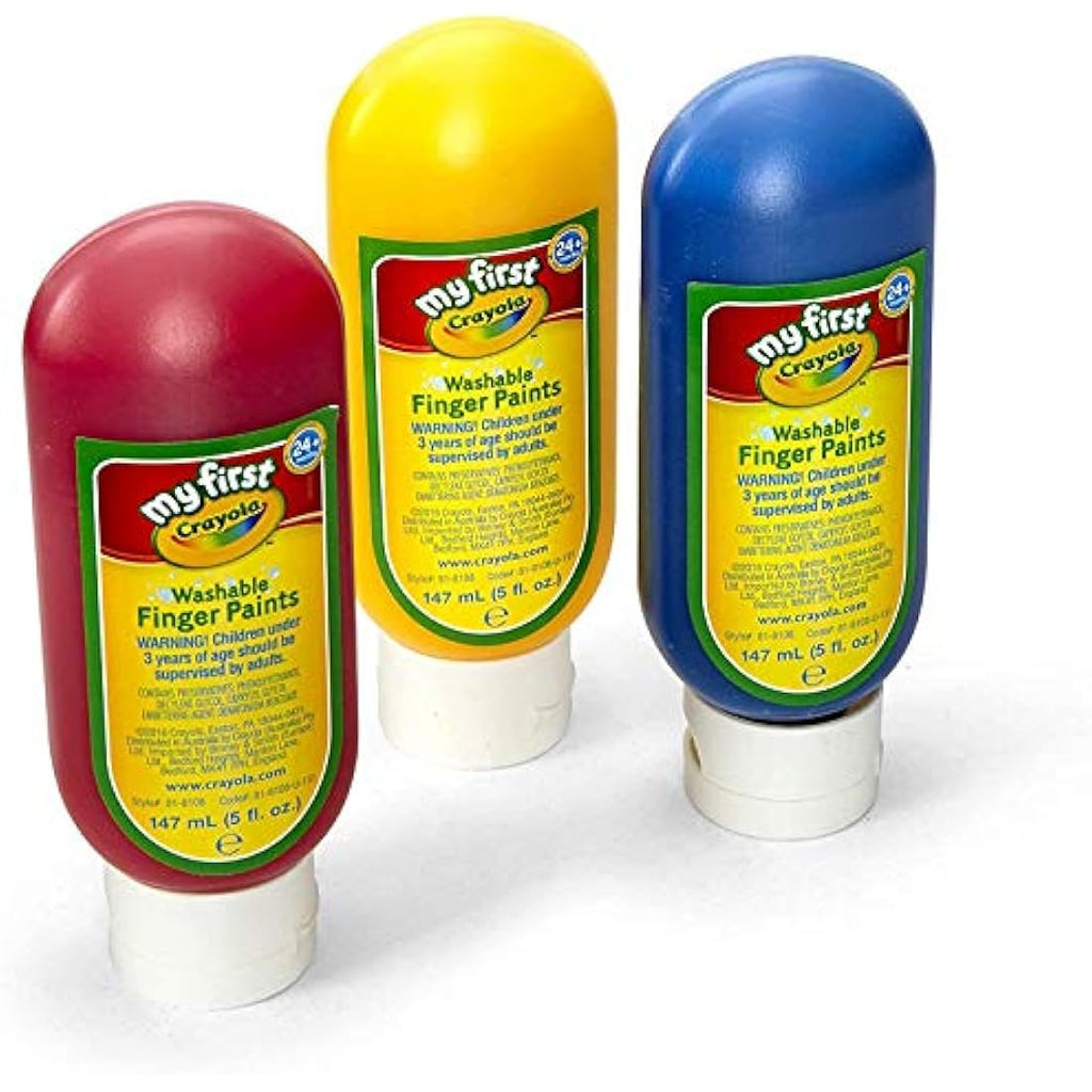 Crayola MyFirst Washable Finger Paints – 3 Pack Non-Toxic for Toddlers