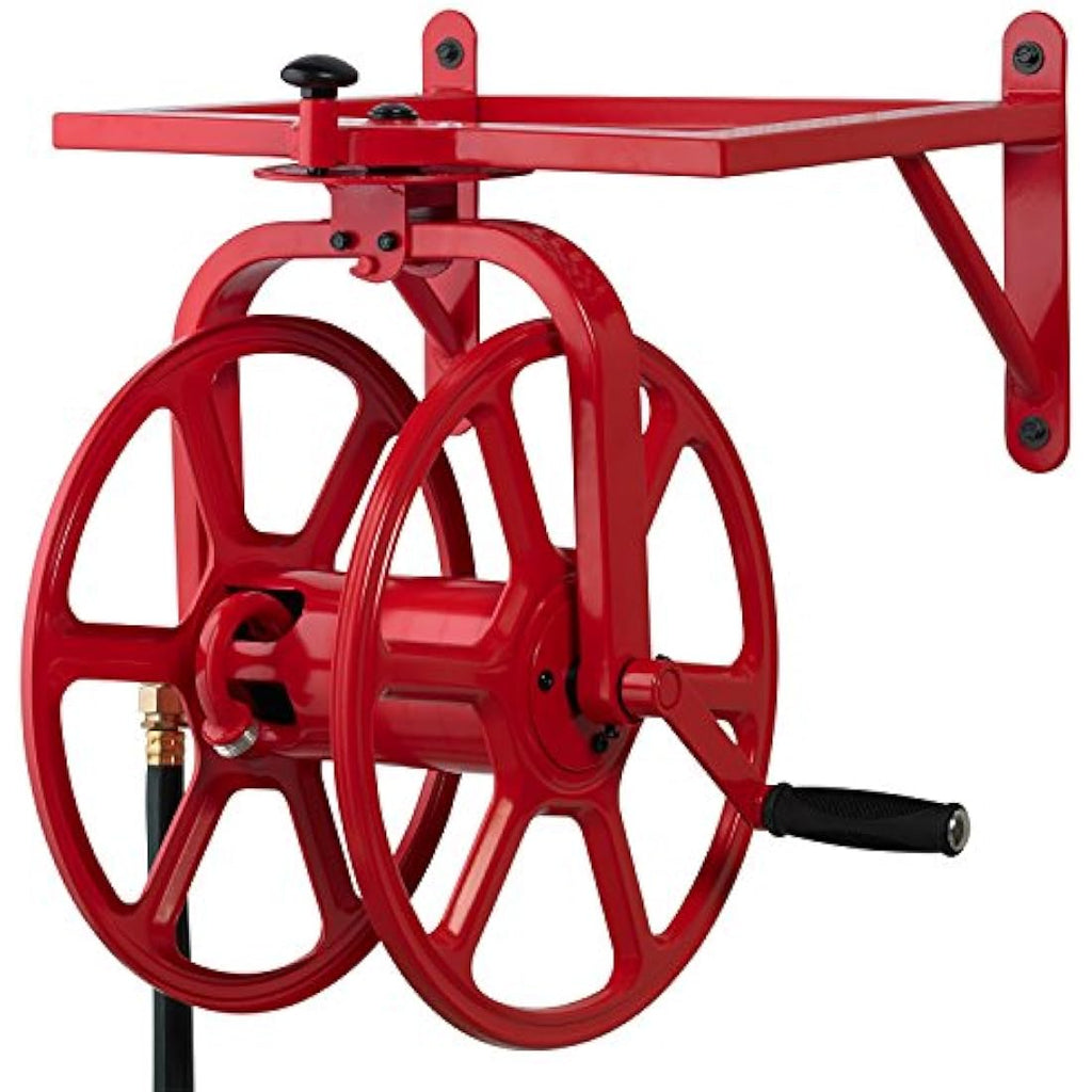 Liberty Garden Steel Hose Reel – 125-Foot Capacity with Storage Tray