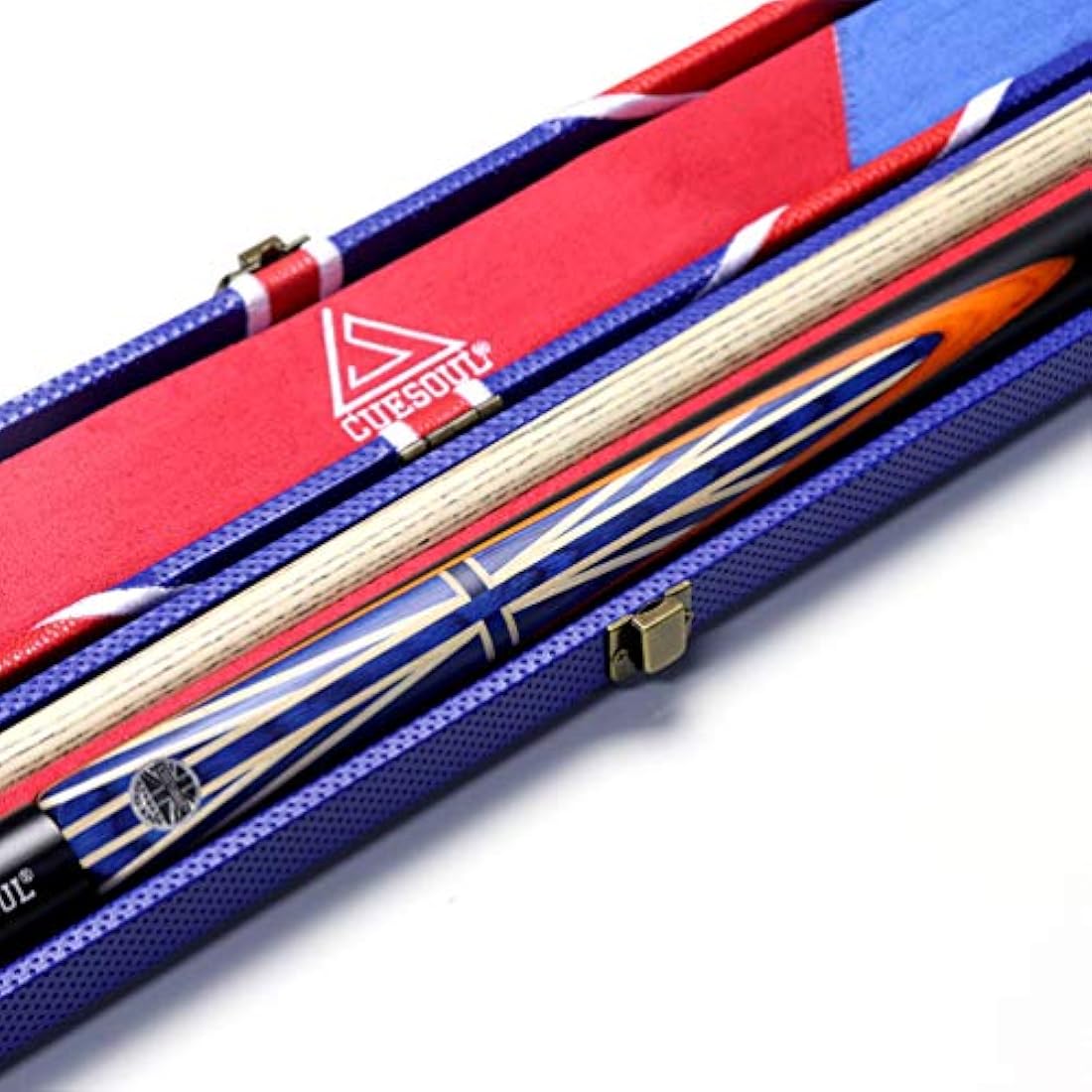 CUESOUL 57" Ebony Snooker Cue | 3/4 Jointed Ash Shaft with Union Jack Case