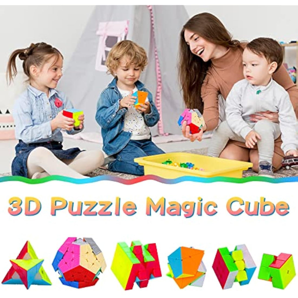 Coolzon Speed Cube Set | 6 Pack Stickerless Magic Puzzles for All Ages