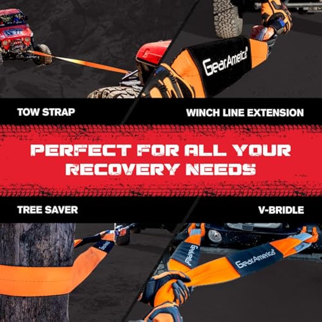 GearAmerica Tree Saver Winch Strap | 35,000 lbs Heavy Duty Towing Rope