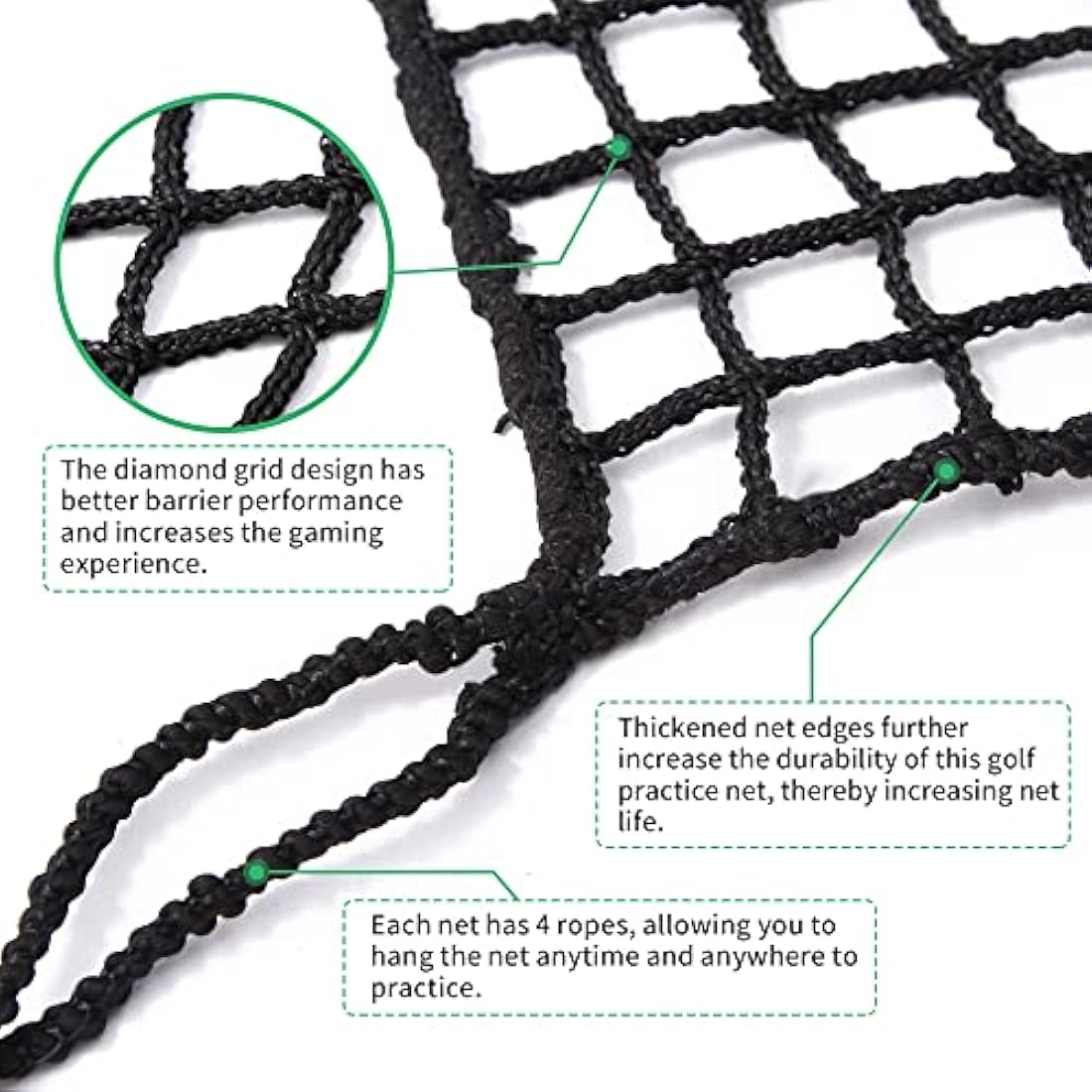 EMEKIAN Heavy Duty Golf Practice Net | 10x10ft Polyester Hitting Net