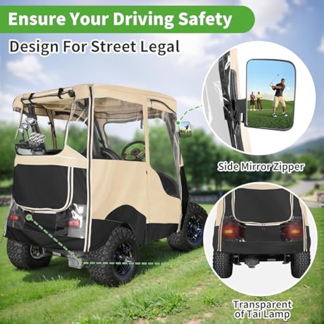 10L0L Club Car Precedent Golf Cart Enclosure – 2 Passenger Waterproof Cover
