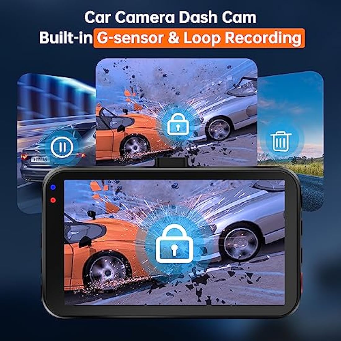 Jolof Store 2.5K WiFi Dash Cam – 1440P Car Camera with 128GB Card & Night Vision