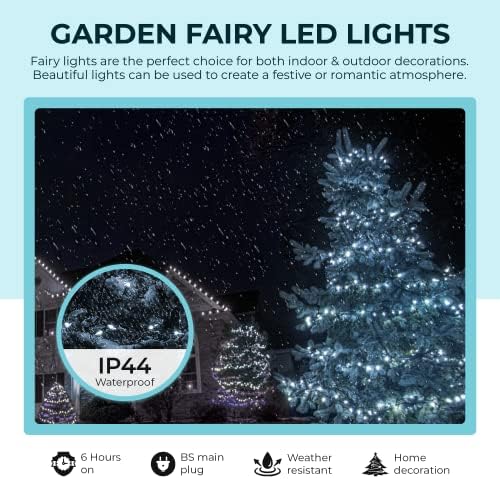 GloBrite 1000 LED Fairy Lights | Cool White Waterproof Outdoor String Lights