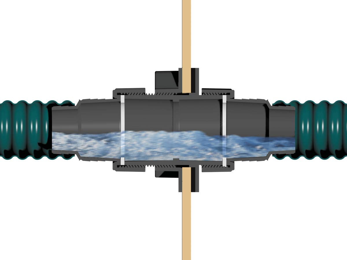 Oase Tradux Wall Feed-Through Duct for Pond Liners and Basins - Black