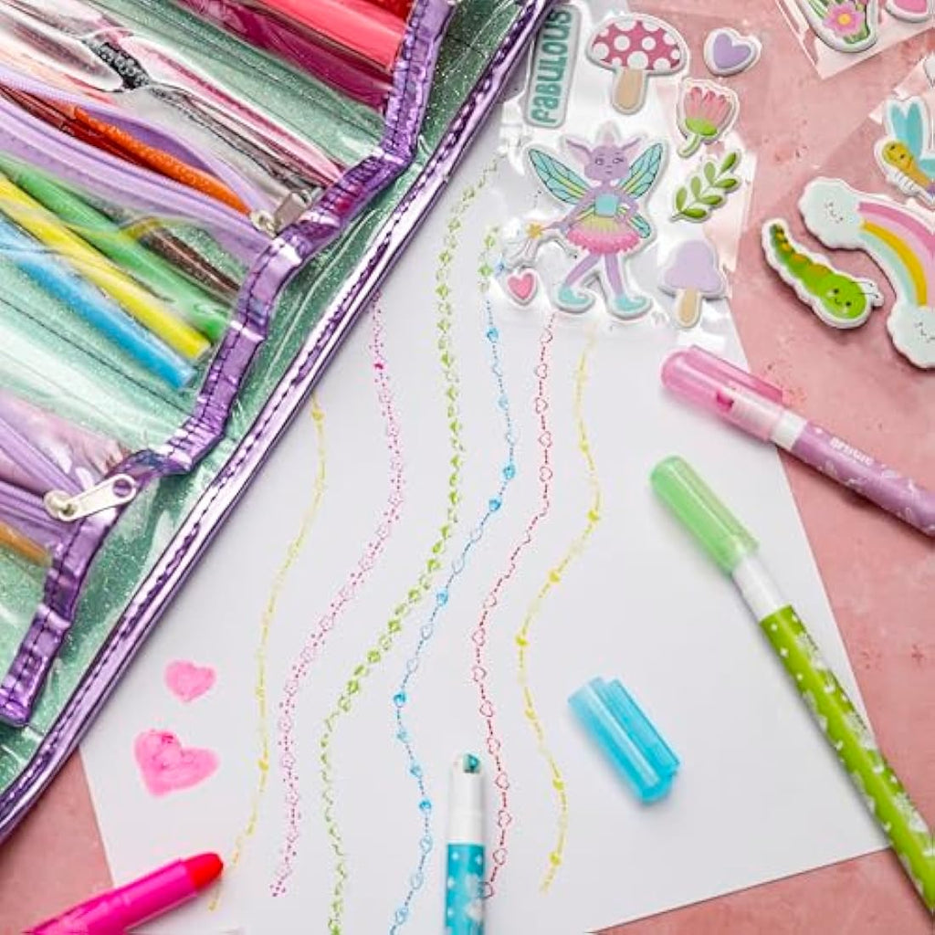 Rae Fairy Scented Art Kit for Kids – 15pc Smelly Marker Set with Pencil Case