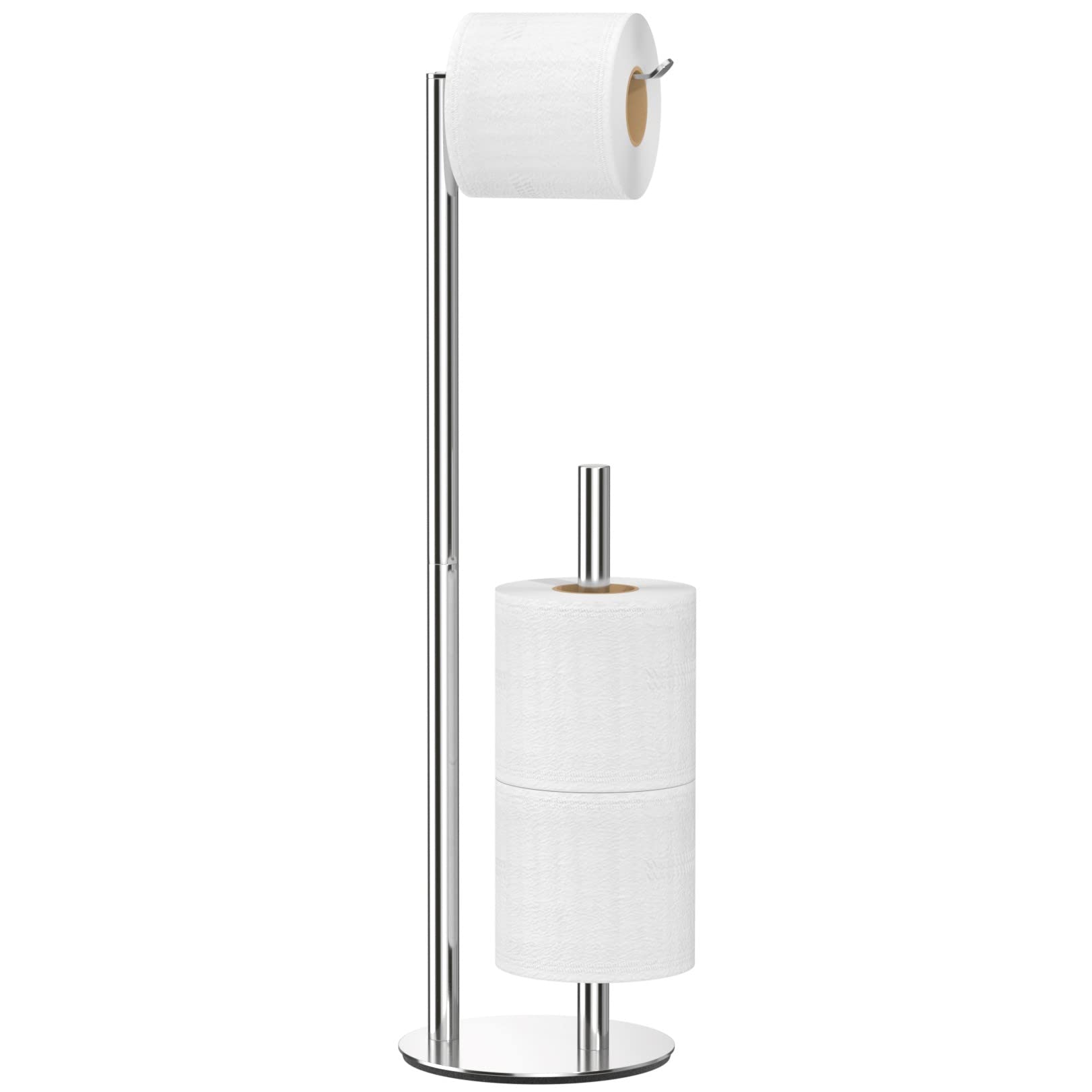 Brushed Nickel Toilet Paper Holder Stand - Stainless Steel