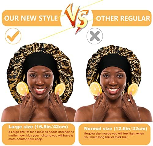 Jolof Store Satin Bonnet for Curly Hair – 4 Pack Extra Large Sleep Caps