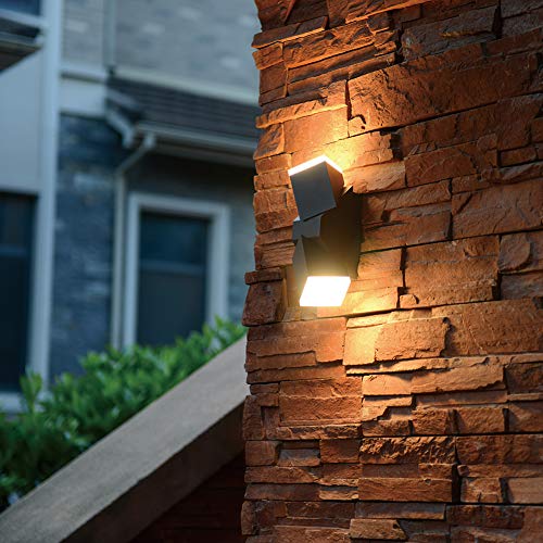 LASIDE Outdoor LED Wall Lights – Adjustable Anthracite Grey IP54 700LM