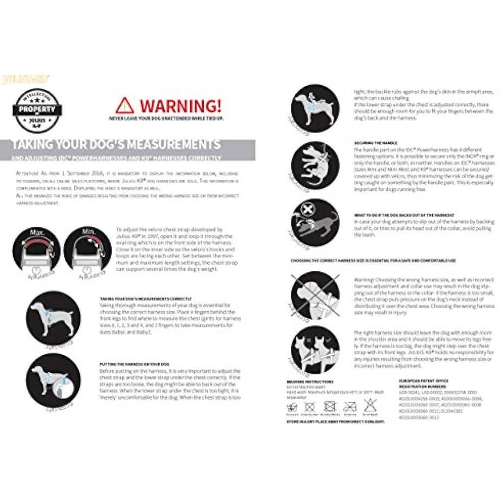 Julius-K9 IDC Powerharness - Durable Reflective Dog Harness, Red, XS