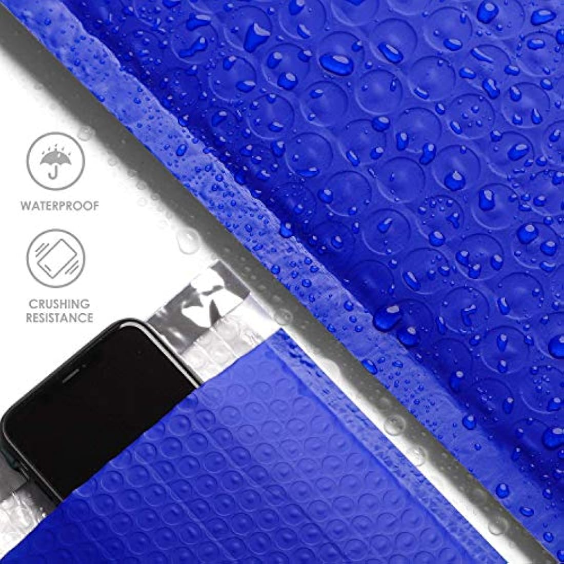Switory Blue Poly Bubble Mailers – 50 Pack A5 Padded Envelopes 15x23cm