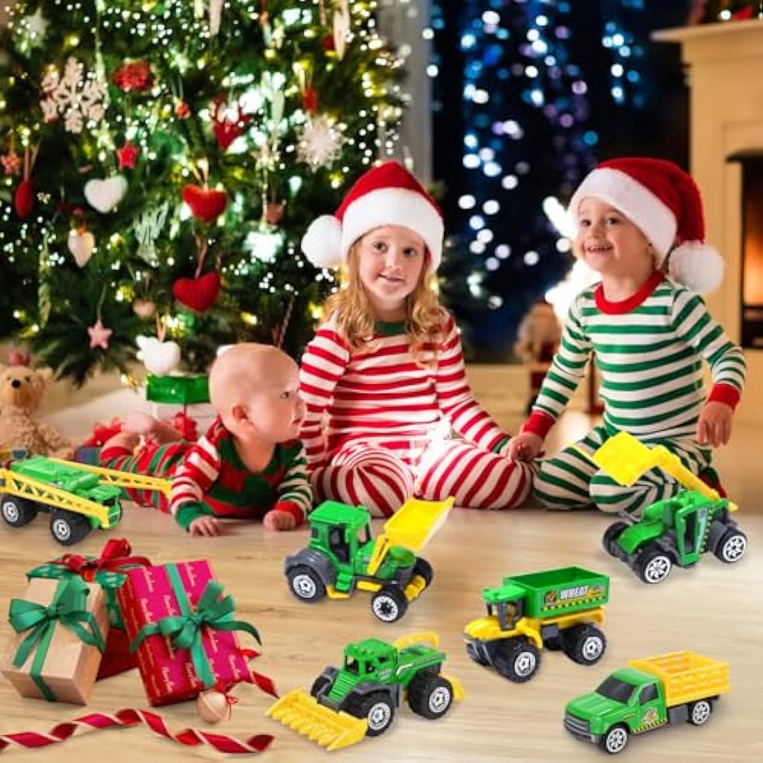 Oriate 6-Piece Diecast Farm Tractor Toy Set – Educational Mini Vehicles