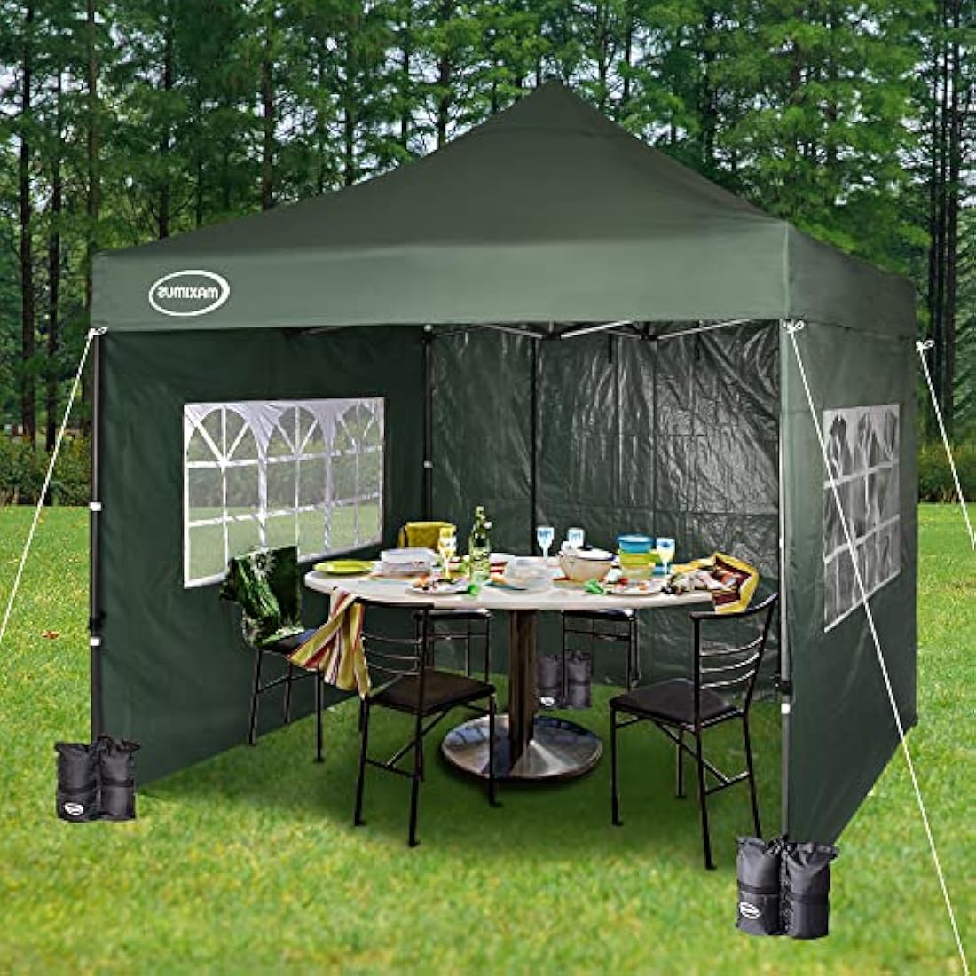 MAXIMUS 3m x 3m Heavy Duty Commercial Pop Up Gazebo with 4 Sides - Green