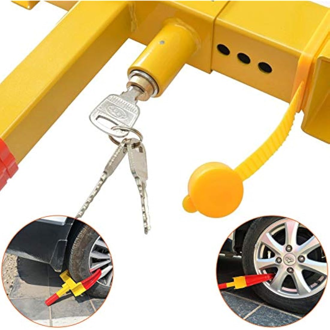 Xample 2-Piece Heavy Duty Wheel Clamp Lock – Adjustable Anti-Theft Security