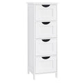 VASAGLE Bathroom Floor Storage Cabinet | 4 Drawers | White MDF – 82cm