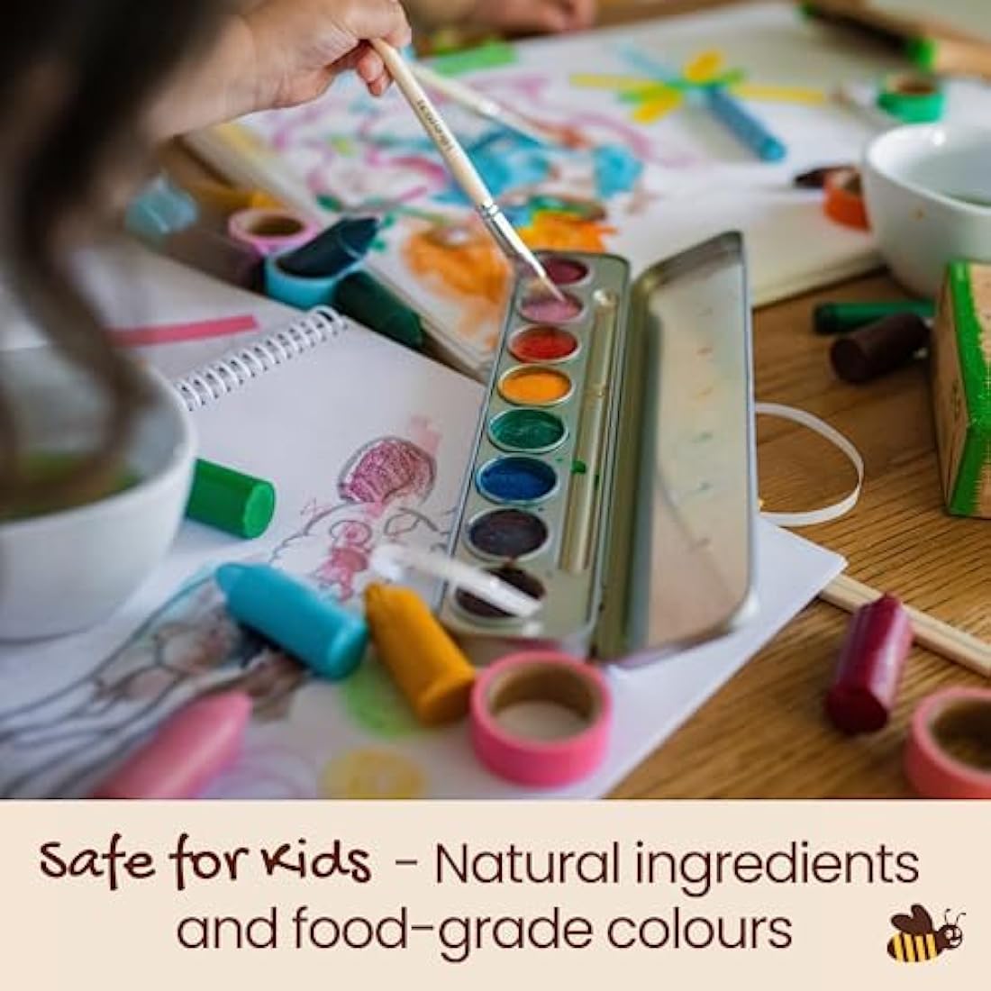 Honeysticks Non-Toxic Watercolour Paint Set – 8 Natural Food Grade Colours