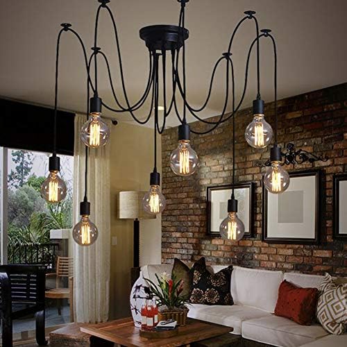 Industrial Spider Chandelier – Vintage E27 Pendant Light
