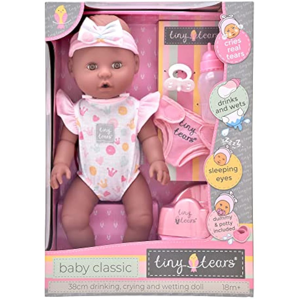 Tiny Tears Baby Classic 38cm Crying and Wetting Doll with Accessories