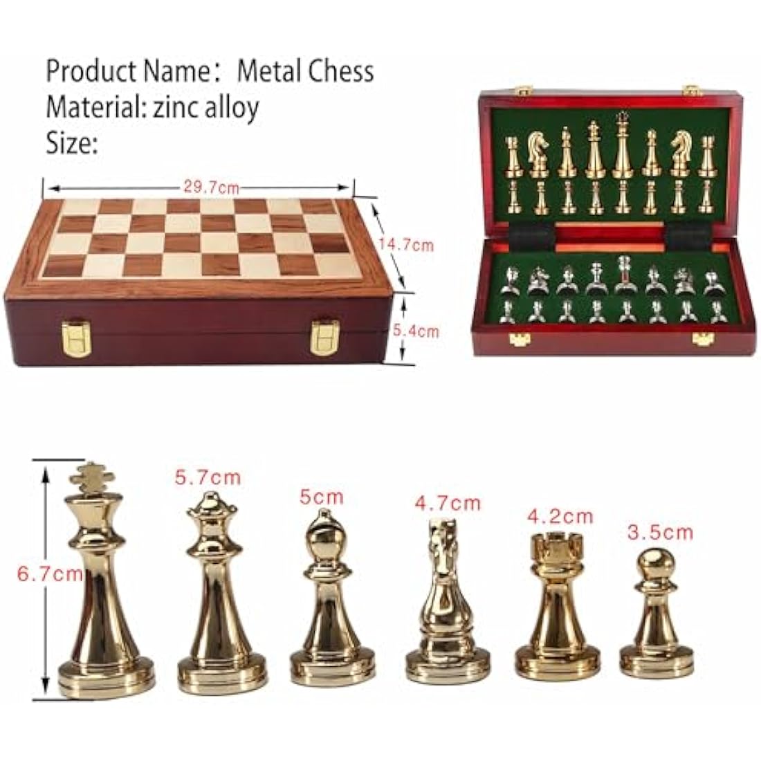 Jolof Store Luxury Metal Chess Set – Portable Folding Board Strategy Game
