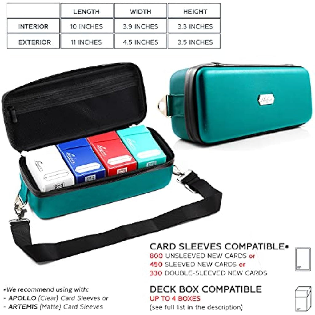 Quiver Time Teal Bolt Card Carrying Case | TCG Storage for 800+ Cards