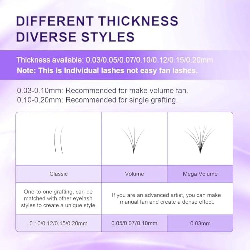 NAGARAKU Classic Eyelash Extensions | Matte Black Soft Single Lashes