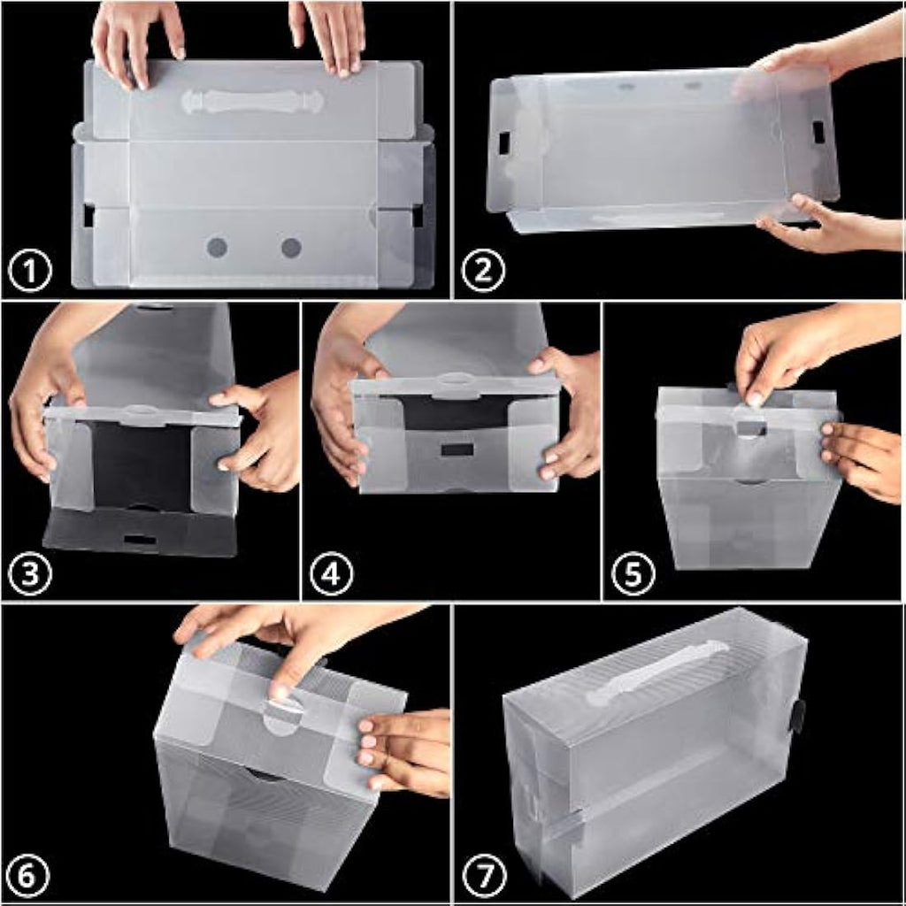 Kurtzy Clear Plastic Shoe Storage Boxes - 40 Pack Stackable Organizers
