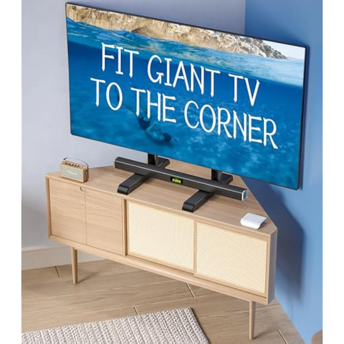 Universal TV Stand – Height Adjustable Tabletop Base for 24-80"